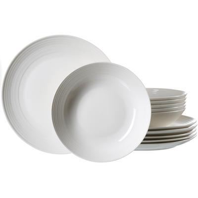 Tafelservice RITZENHOFF & BREKER "Levi", weiß, 12, Porzellan, Geschirr-Sets, Tafelservice