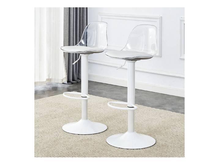 STILVORA Esszimmerstuhl 2-Pack verstellbarer Balkenstuhl mit weißen Metallbeine 360 ° Drehung