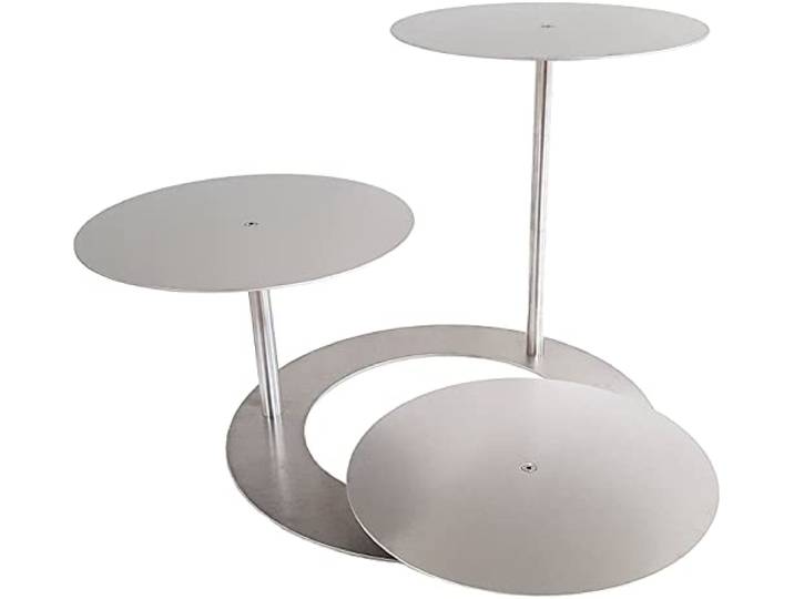 Tortenständer Aluminium Rund Tortenetagere Treppe Etagere Hochzeit 3 Etagen (Acrylglasplatten, 3X Ø 30cm)
