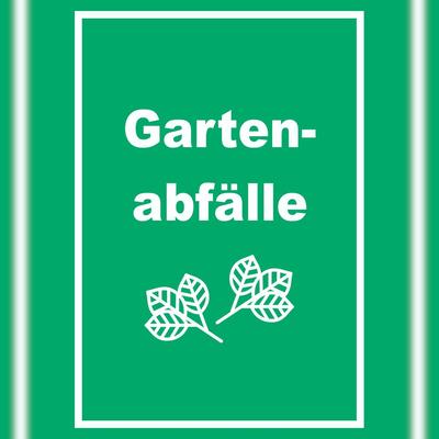 HB-Druck Gartenabfälle Mülltrennung Schild Text Symbol Blätter Garten hochkant A5 Rückseite selbstklebend