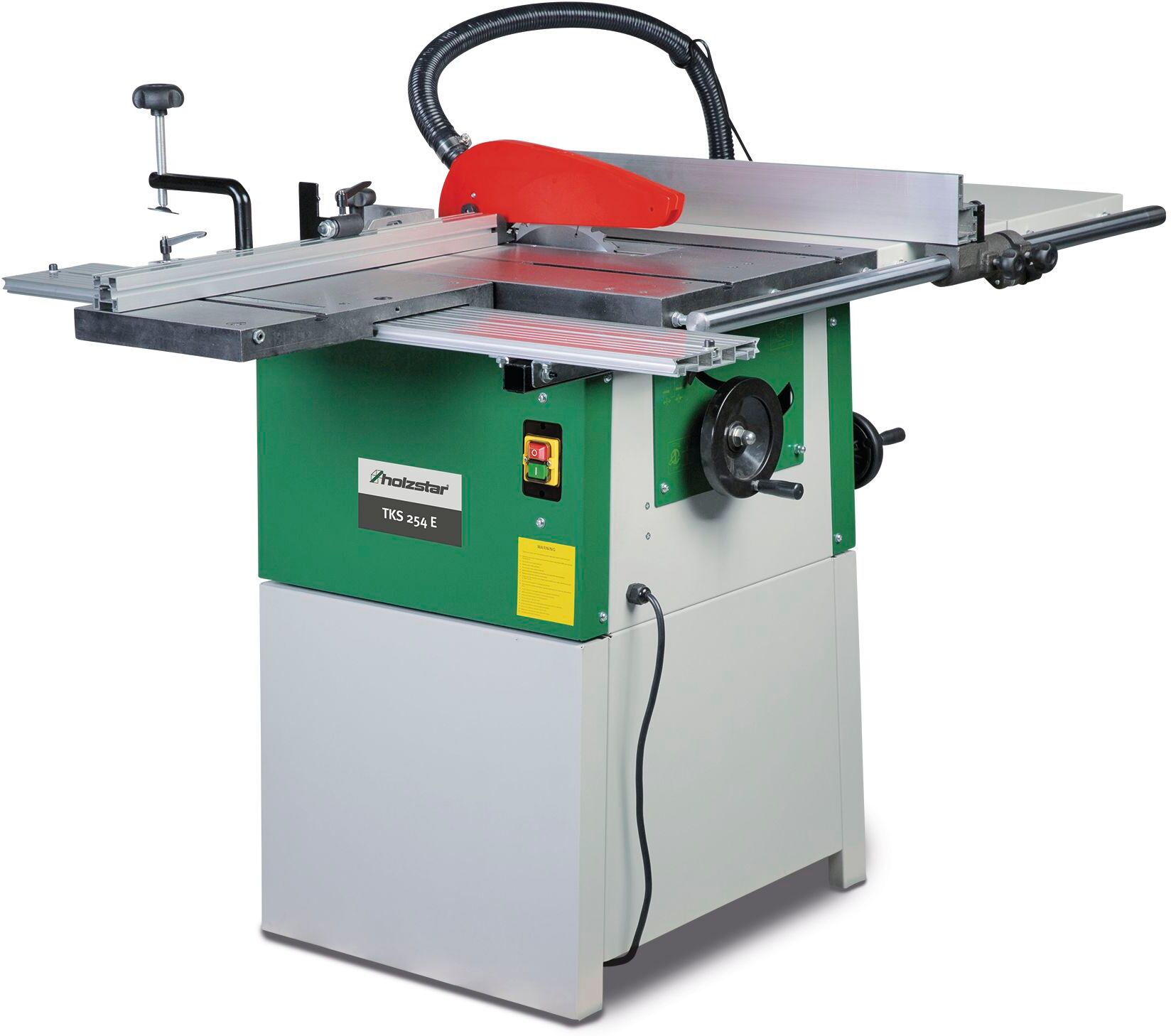 Scie circulaire sur table stationaire hauteur de coupe 80 mm 1,5 kW 230V y comprise lame de scie circulaire dia. 254 mm Holzstar TKS254E 230V