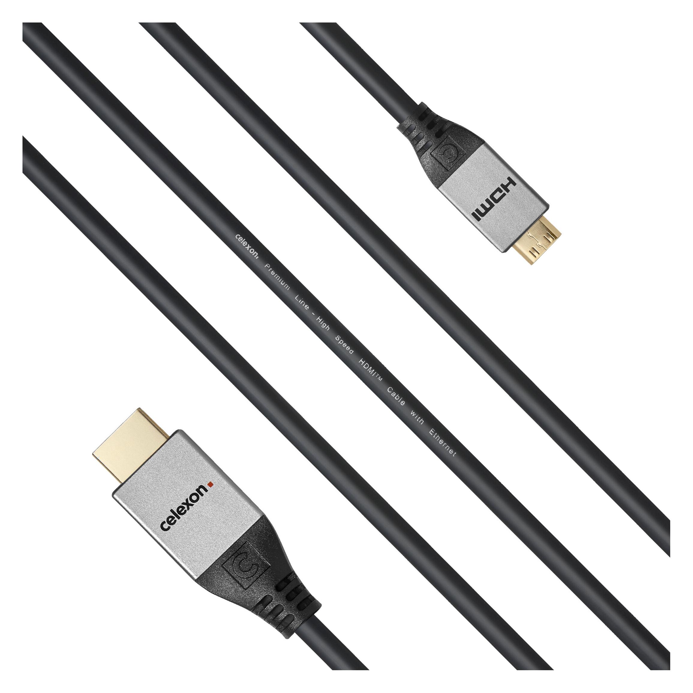 Celexon HDMI auf Mini HDMI Kabel mit Ethernet - 2.0a/b 4K 1,0m - Professional Line (1 m) (1000015535)