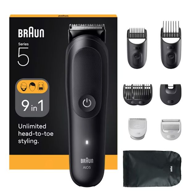 Braun AIO5540 Series 5 Haarschneider Batterie 6 Aufsteckkämme