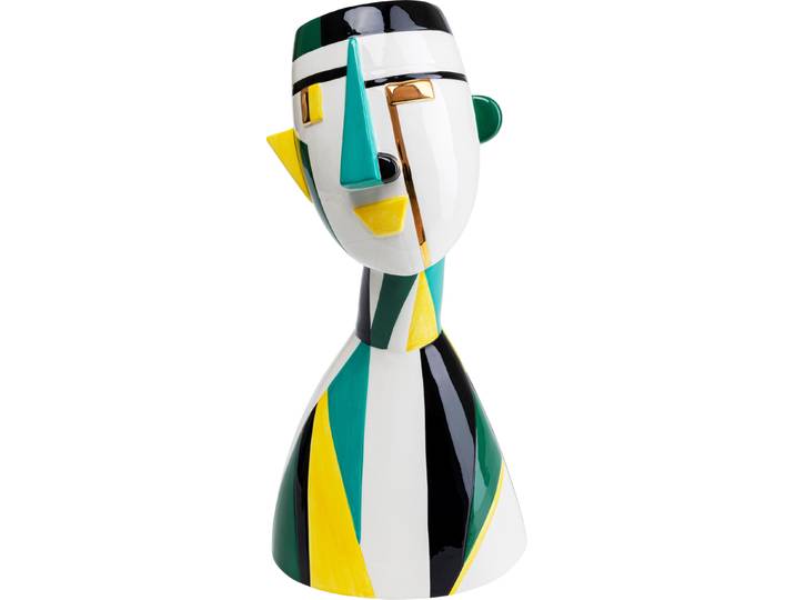 Dekovase KARE DESIGN Deko Happy Face 43cm , mehrfarbig, B:20cm H:42cm T:16cm, Keramik, Vasen, Dekovase