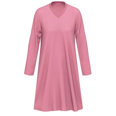 Nachthemd AMMANN "Damen Nachthemd 1/1 Arm Women Nightwear", Damen, Gr. 38, rosa (raspberry sorbet), Basic, gerade, V-Ausschnitt, Gerade, Kleider Nachthemd