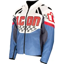 Icon Contra 3 Hero, Textiljacke - Weiß/Blau/Schwarz/Rot - XL