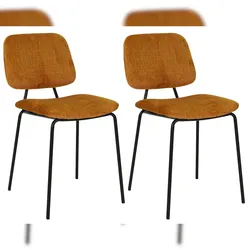 METRO PROFESSIONAL Gepolsterter Restaurantstuhl 2er Set, Estora, Stahl/Kunststoff, gelb