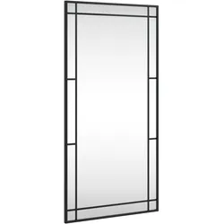 vidaXL Wandspiegel Schwarz 50x100 cm Rechteckig Eisen