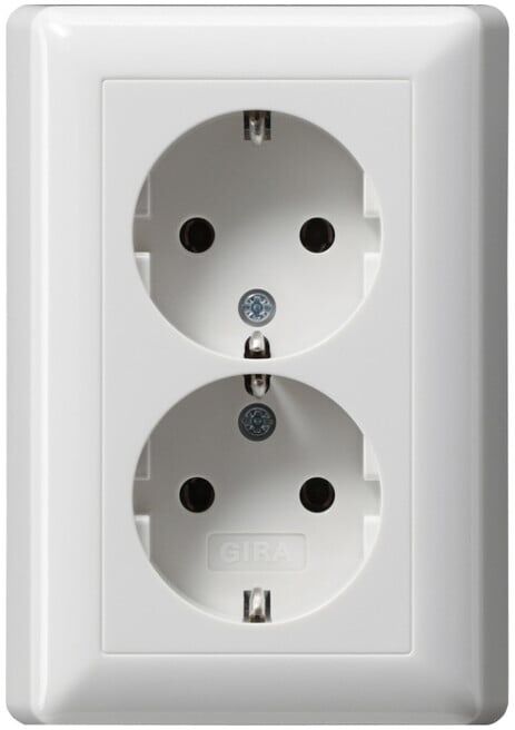 Gira Prise double Schuko avec obturateur de sécurité rws-gl 078003 (078003)