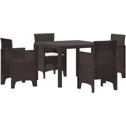 vidaXL Garten Esstisch Set 5 pcs Braun Polypropylen