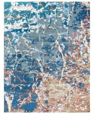Overton "Modern One-of-a-Kind Hand-Knotted Area Rug - Gray, 8' 1"" x 10' 3"" - 8' 1"" x 10' 3"""