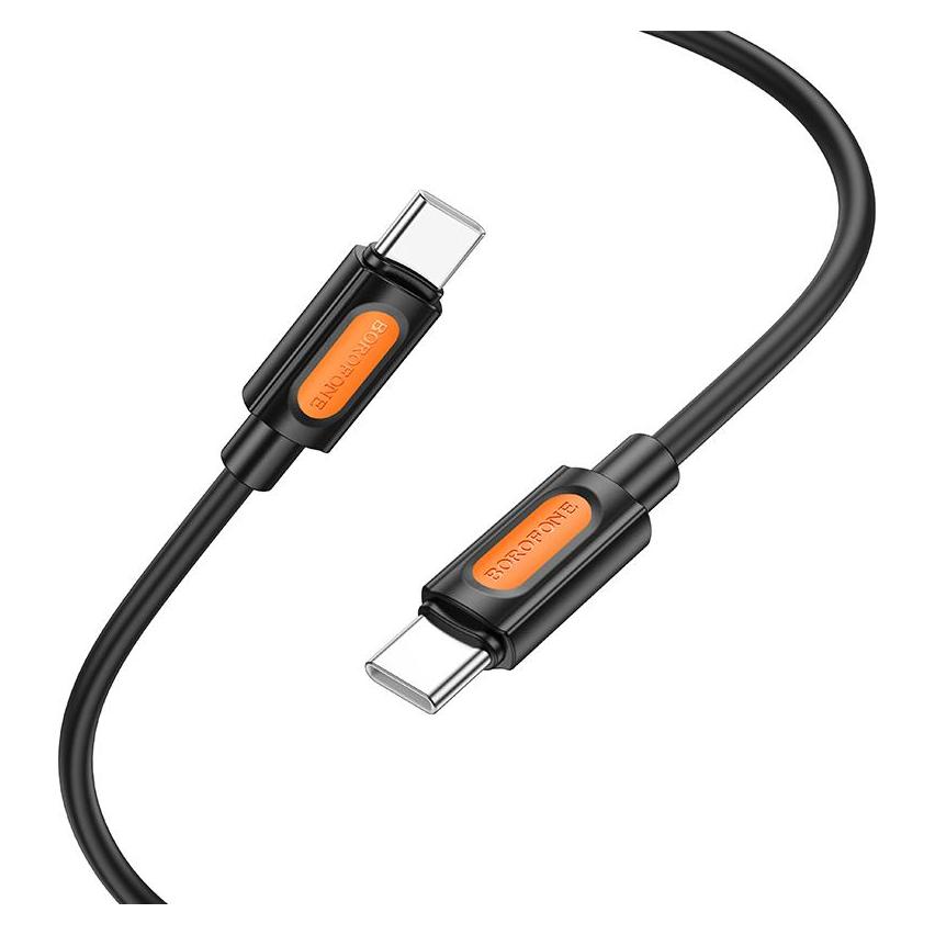 Borofone - Data Cable Silicone Series (BX114) - Type-C to Type-C, Silicone, 60W, 1m - Black (1 m, 60 W) (61750978)