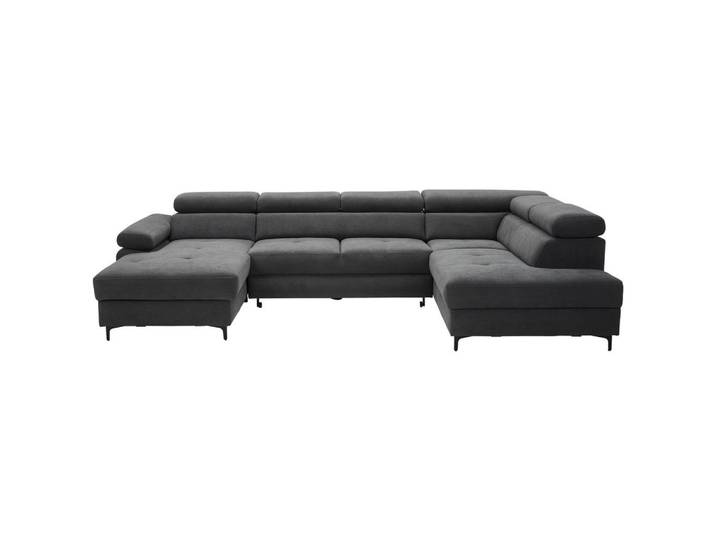 Stylife Wohnlandschaft Combo, Graphit, Metall, 5-Sitzer, U-Form, 333x206 cm, Made in EU, Rücken echt, Liegefunktion, Wohnzimmer, Sofas & Couches, Wohnlandschaften, Wohnlandschaft U-Form