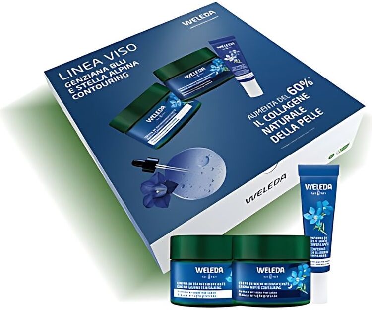Weleda Cofanetto Linea Viso Genziana Blu E Stella Alpina Contouring