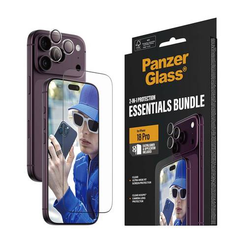 PanzerGlass 2-in-1 Essentials Bundle Displayschutzglas Apple iPhone 18 Pro 1 St. PG19489