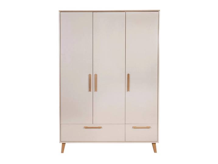Roba Kleiderschrank 3-türig Jil, Kaschmir, Holz, Uni, 4 Fächer, 2 Schubladen, 138x200x55 cm, Baby- und Kindermöbel, Kinderzimmer & Jugendzimmer