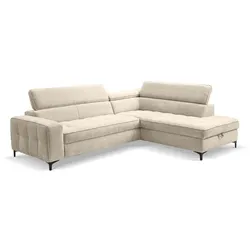 Ecksofa Nala Stoff Grau Taupe