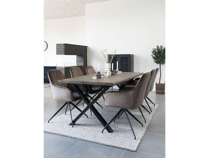 Chaise à accoudoirs pivotante Colachel B 57 x 89 x 56cm Marron