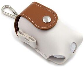 Everyday Crate Portable Golf Ball Pouch PU Leather Mini Clip On Golf Accessory Bag brown