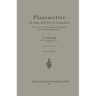 Planimetrie, Taschenbuch von Adolf Hess, Springer Berlin, 978-3-662-35567-1