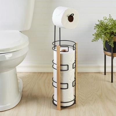 Popular Bath Product Woodbrock Toilet Paper Reserve , Black