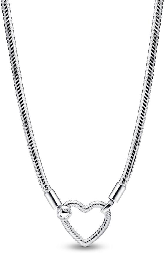 Pandora Moments Heart Closure Snake Chain kaulakoru, hopea, 393377C00-45
