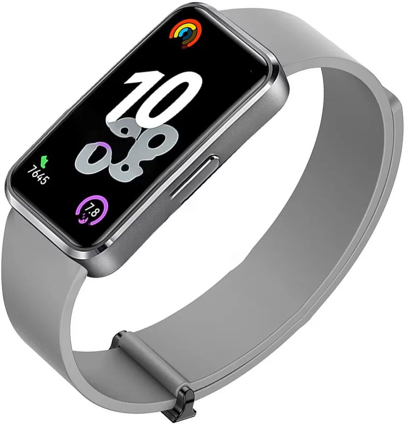 INF Magnetisches Silikonarmband für Kompatibel mit Huawei Band 8/9/10 – Vollständig magnetisch, sicherer Halt Grau
