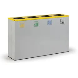 Mülleimer für mülltrennung, Sackständer, grau/gelb, 4x 50 l