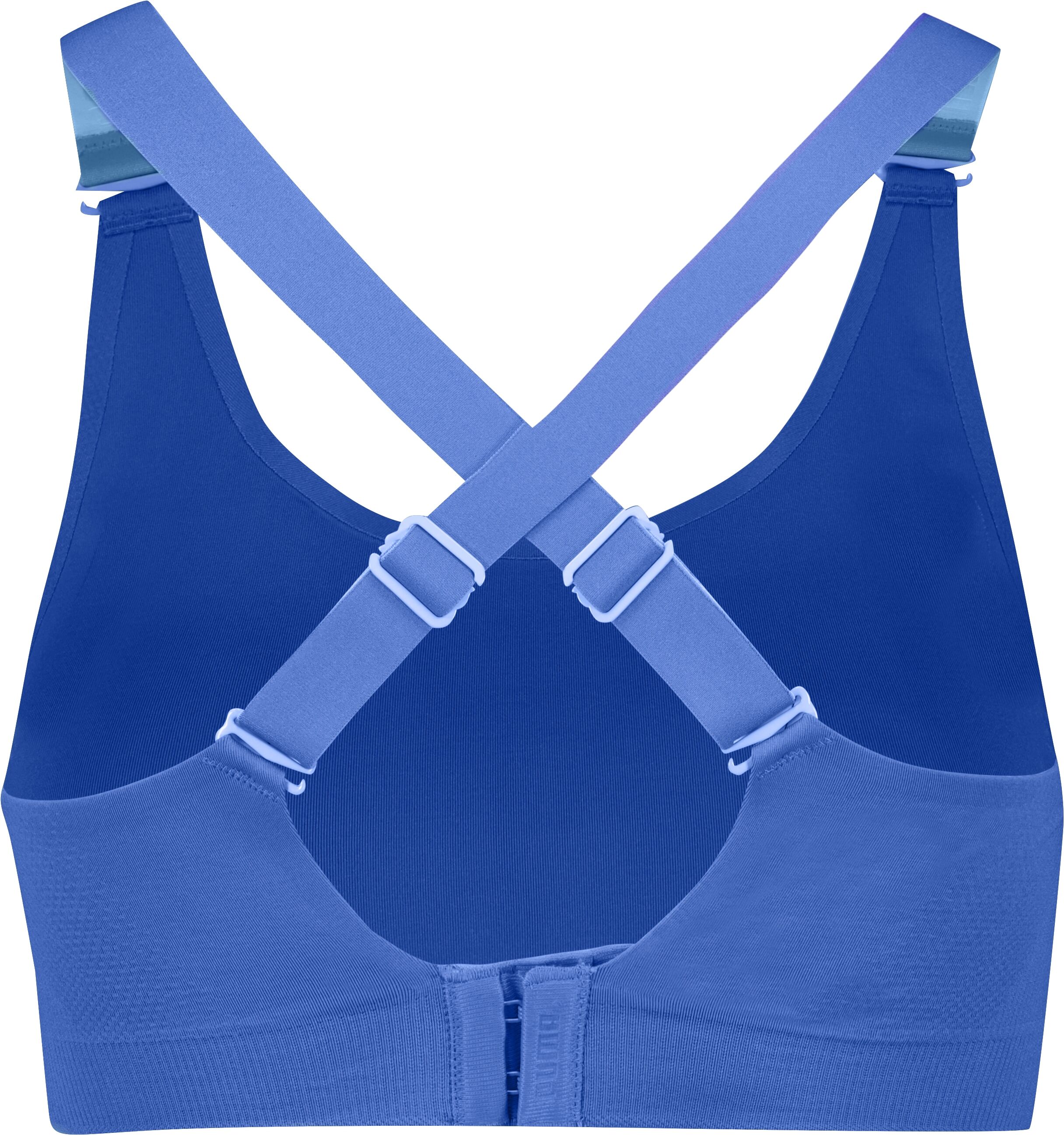 Sporttop PUMA "PUMA WOMEN 3D KNIT SPORT TOP 1P", Damen, Gr. XL, blau, Strick, Obermaterial: 89% Polyamid, 11% Elasthan, Rundhals, Tops Sporttop, wendbare und verstellbare Träger für einen personalisierten Look