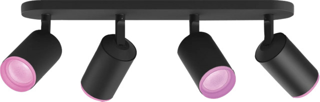 Philips Hue Fugato Opbouwspot White and Color - Zwart - 4-spots