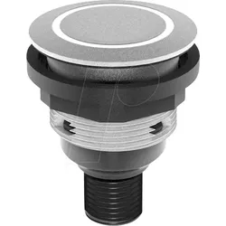 STLRRI0110C005 - Drucktaster - 1 S, Lampe, silber, LED-Ring rot