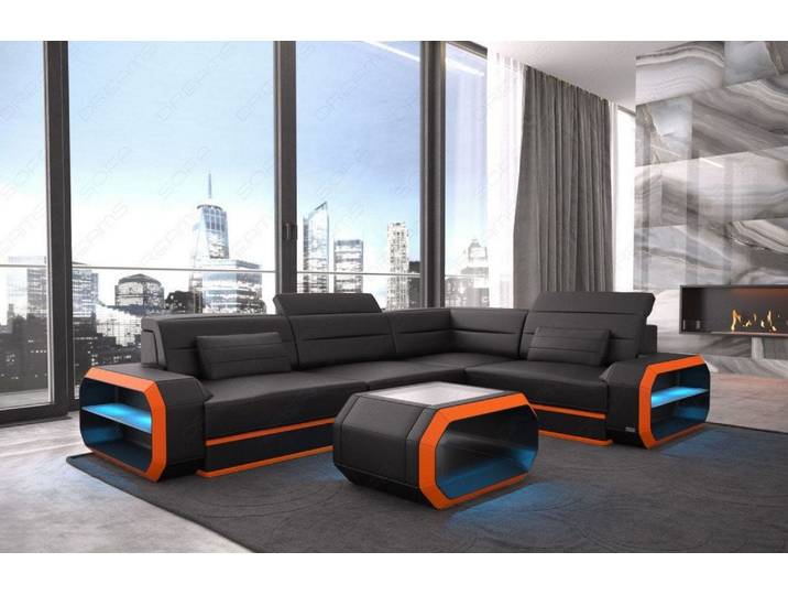 Couch Verona L-Form in Leder