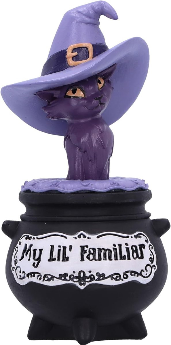 Handgeschilderd Kat Heksenbeeldje Mijn Lil Familiar - Meerkleurig - Hoogte: 105 cm