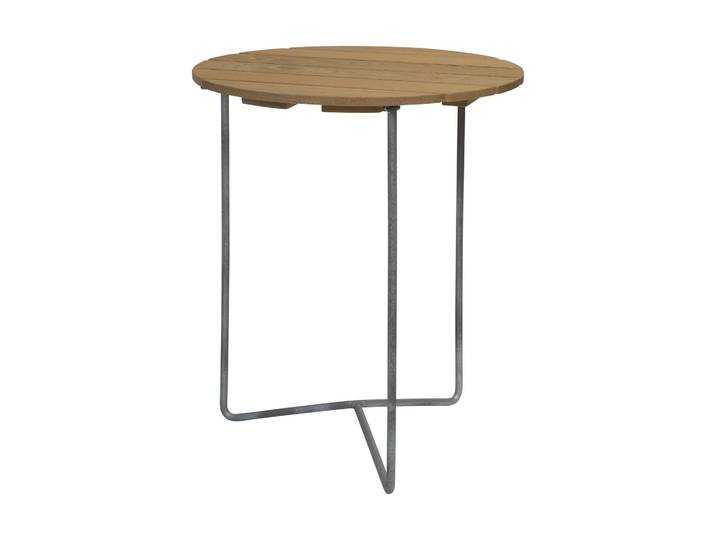 Grythyttan Stålmöbler Table 6B Chêne huilé - pieds galvanisés, Ø60 cm