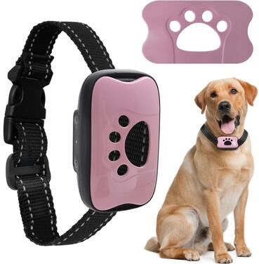 Uplift Picks USB Rechargeable Anti Bark Dog Training Collar With Ultrasonic And Vibration Modes pink