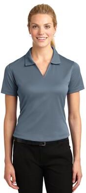 Sport-Tek L469 Women's Dri-Mesh V-Neck Polo Shirt in Steel size XXL   Polyester