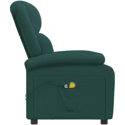 vidaXL, Sessel, Elektrischer Massagesessel Dunkelgrün Stoff