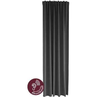 Vorhang HOMING "Allen, 1 Stück, verdeckte Schlaufen, blickdicht, Thermo" Gr. 1, grau (grafit), B:140cm H:245cm, Polyester, Gardinen, blickdicht, Akustik, Lärmschutz, Wohn-, Schlaf-, Kinderzimmer, Thermo