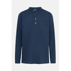 Hanseheld Fischerhemd Blau Uni GOTS Organic