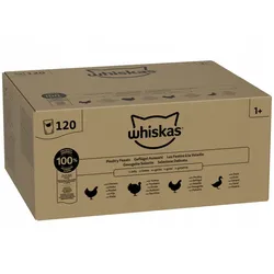 Whiskas Geflügel-Festmahl 120x85g Nassfutter für ausgewachsene Katzen in Gelee