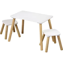 1 Kindertisch mit 2 Stühlen; weiß FSC