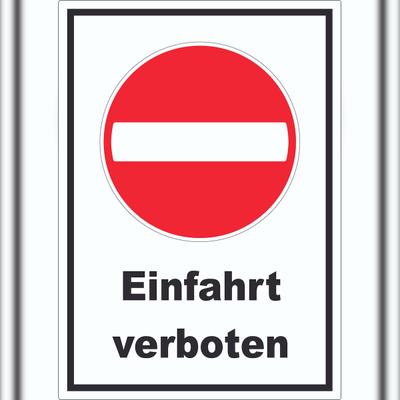 HB-Druck Einfahrt verboten Aufkleber Einbahnstrasse A4 (210x297mm)