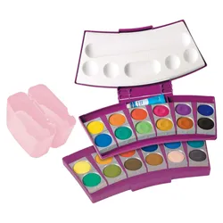Pelikan Wasserfarbkasten 2 Wasserboxen + Deckweiß und 24 Farben