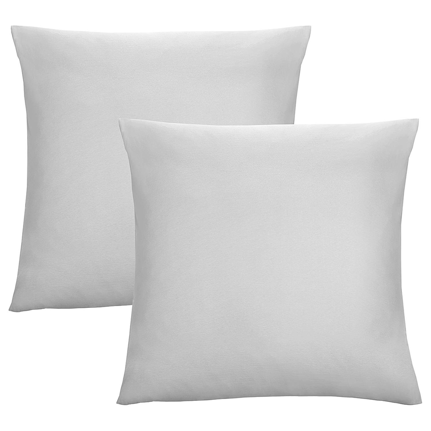 home24 Kussensloop set van 2 grijs Jersey
