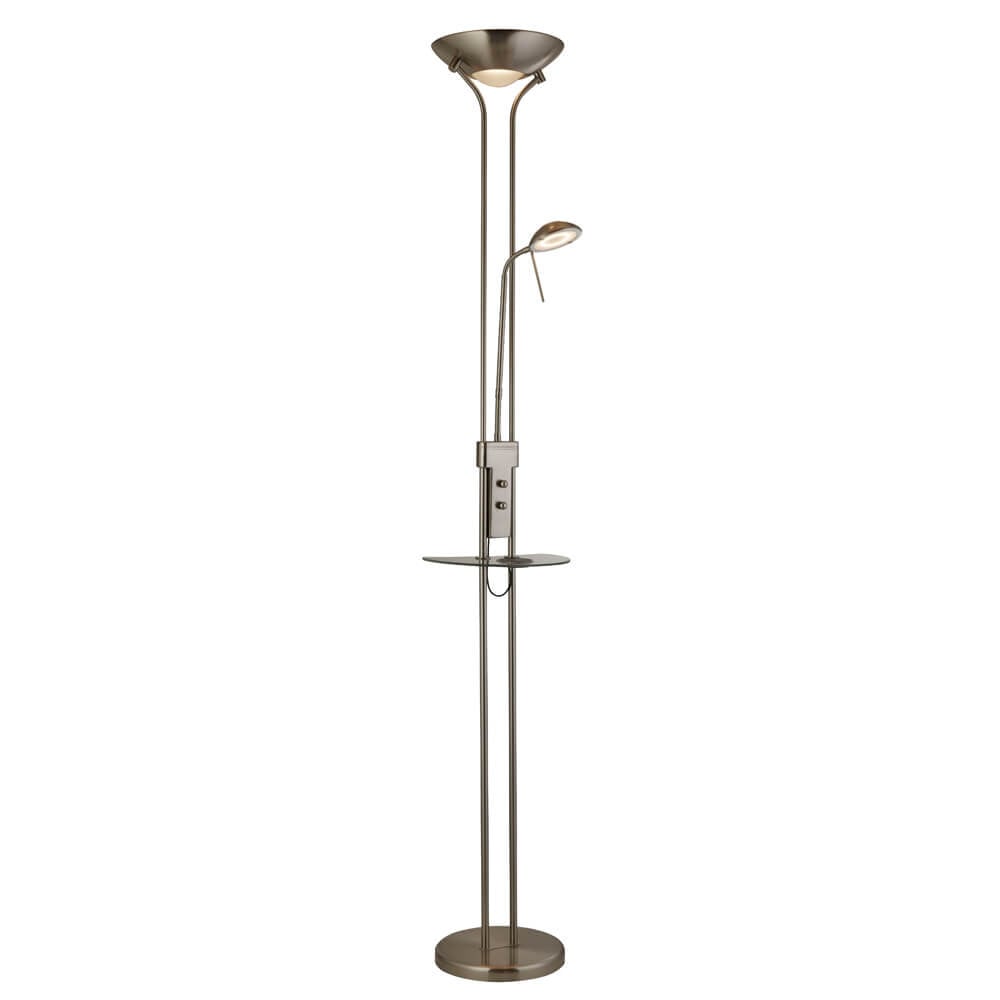 Searchlight Wireless Vloer leeslamp - Zilver - H 176 x B 25 x D 25 cm