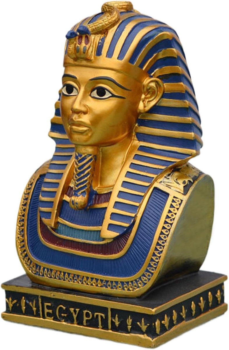 Farao Buste Standbeeld Egyptisch Beeldje Goud Hoogte: 18 cm