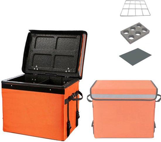 Famanu Mahlzeitenliefer-Tasche Isolierende Rucksack - Für Essenstransport - 49x38x40 cm - Orange