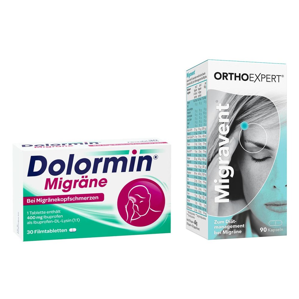 Migravent Kapseln + Dolormin Migräne Filmtabletten 08106618