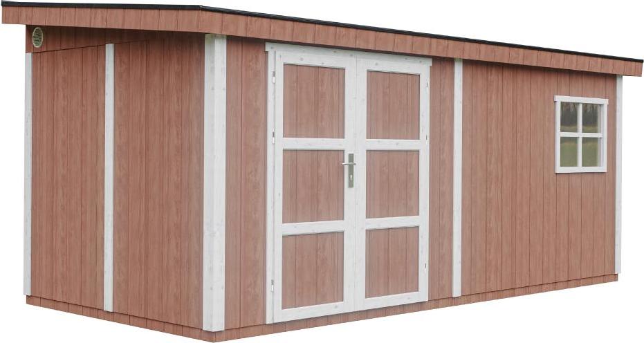 Gartenhaus 11,47 m² - H231x248x530 cm - Timbela M940-REDWOOD RED