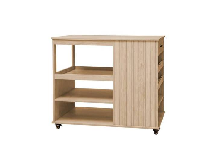 sweeek - Desserte de cuisine décor bois avec range bouteilles L100cm BATZ